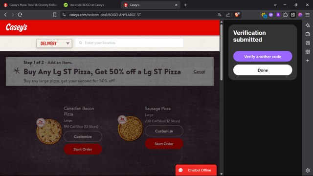 Casey's Promo Codes (2 Verified) - 50% Off w/Code Jun 2025