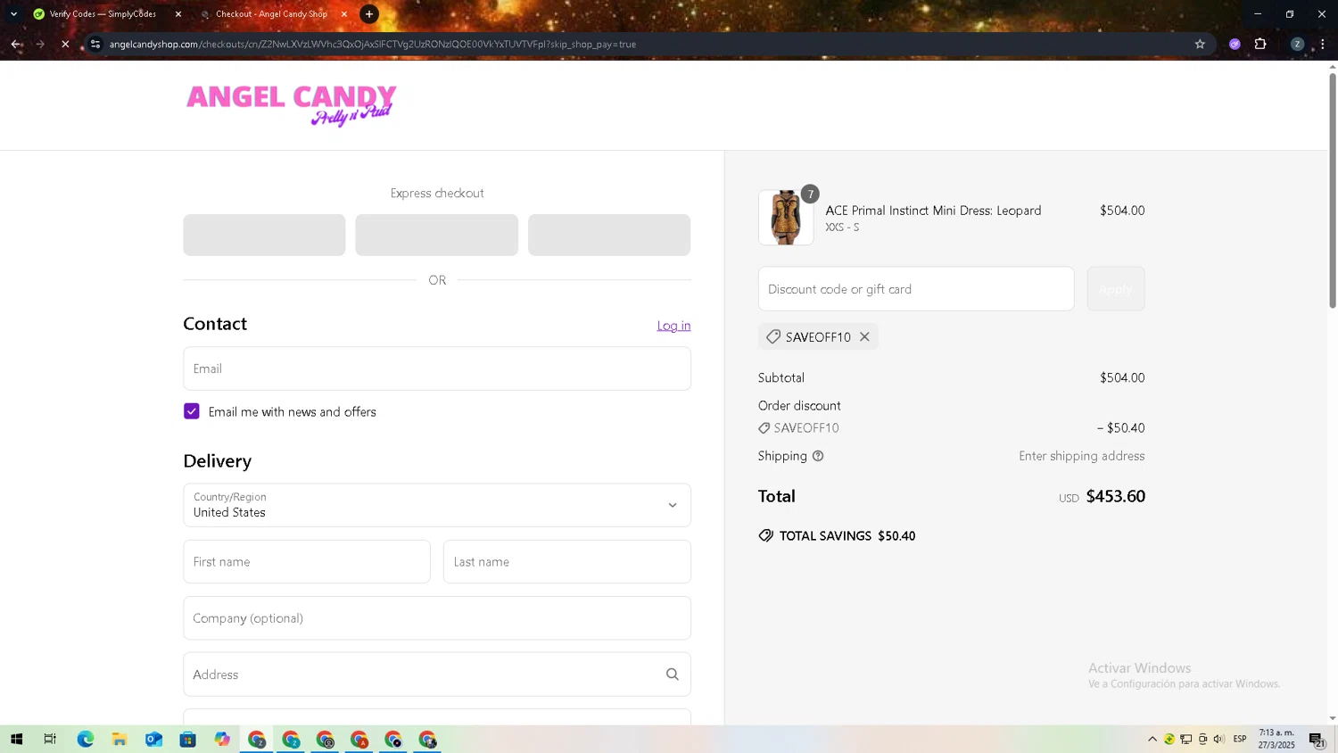 Cashmere in Love promo code screenshot showing code 9R2GN52G applied at Cashmere in Love checkout page. Uploaded by SimplyCodes community member zadquiel on Mar 27, 2025