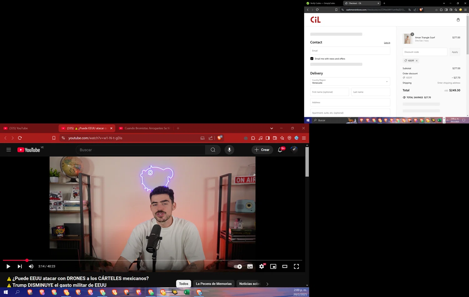 Cashmere in Love promo code screenshot showing code 10OFF applied at Cashmere in Love checkout page. Uploaded by SimplyCodes community member SwiftShopper261 on Feb 20, 2025