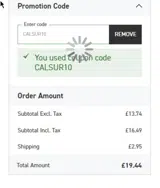 Casio Edifice coupon verification screenshot
