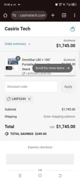 L80FS349 coupon verification screenshot