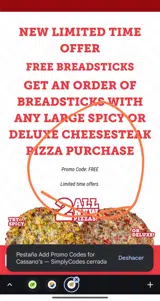 Free coupon verification screenshot