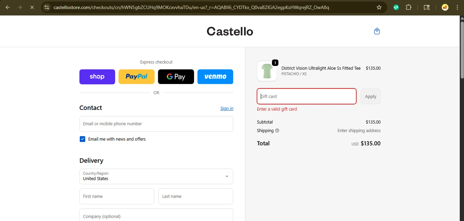 Castello Boutique promo code screenshot showing code HELLO15 applied at Castello Boutique checkout page. Uploaded by SimplyCodes community member giselmarstephanny on Nov 25, 2025