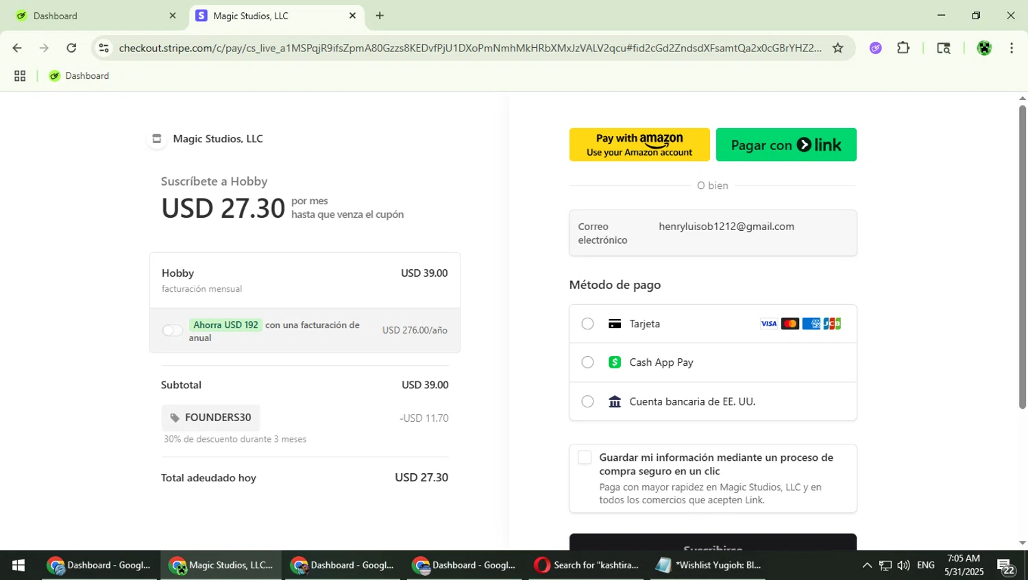 Castmagic promo code screenshot showing code FOUNDERS30 applied at Castmagic checkout page. Uploaded by SimplyCodes community member MaitoGai on May 31, 2025