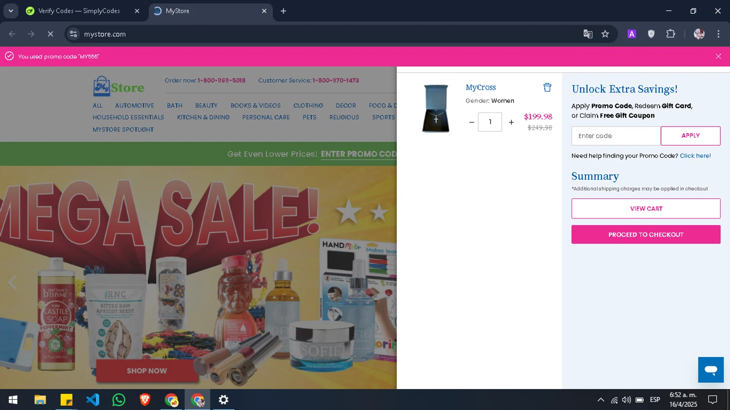 Casual Chic Boutique promo code screenshot showing code DFCHIC applied at Casual Chic Boutique checkout page. Uploaded by SimplyCodes community member Pansito on Apr 16, 2025
