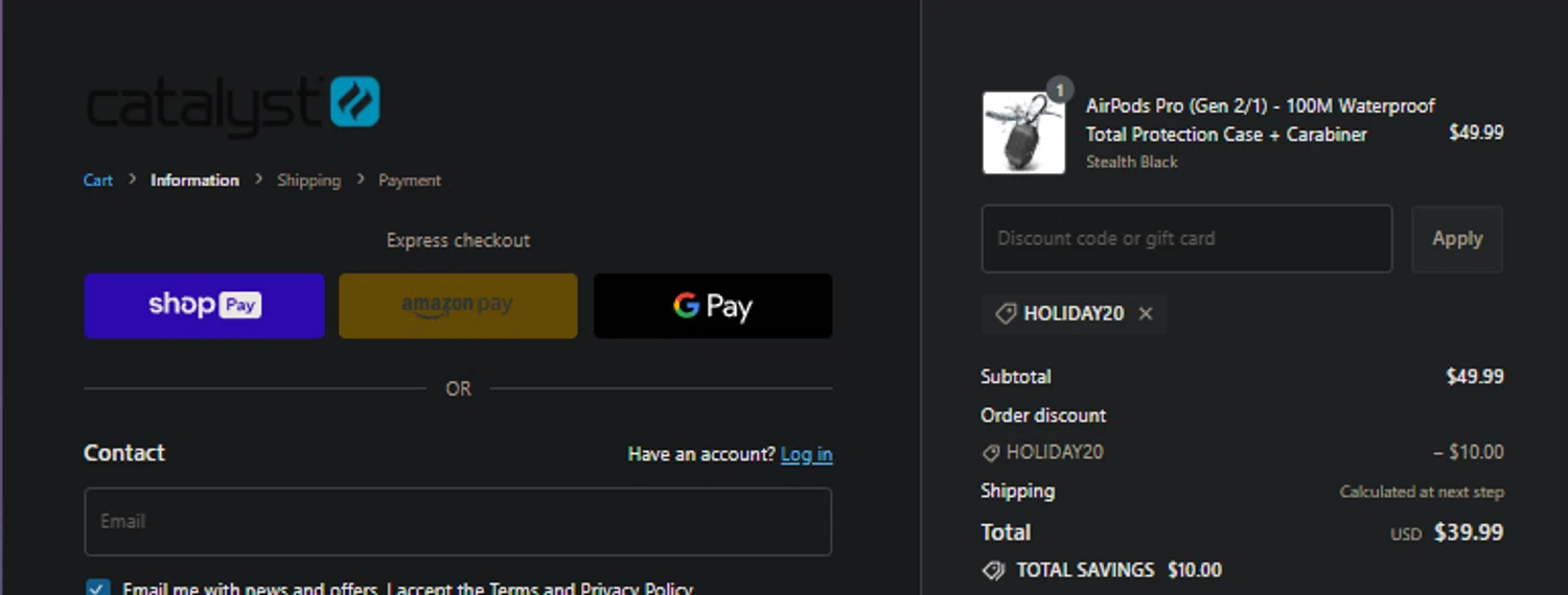 how to use Catalyst Case coupons