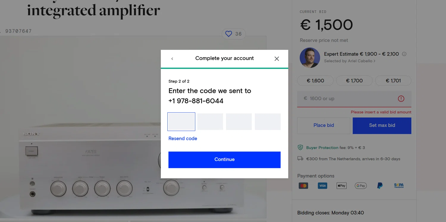 Catawiki promo code screenshot showing code THANKS applied at Catawiki checkout page. Uploaded by SimplyCodes community member Lioniel on Feb 19, 2025