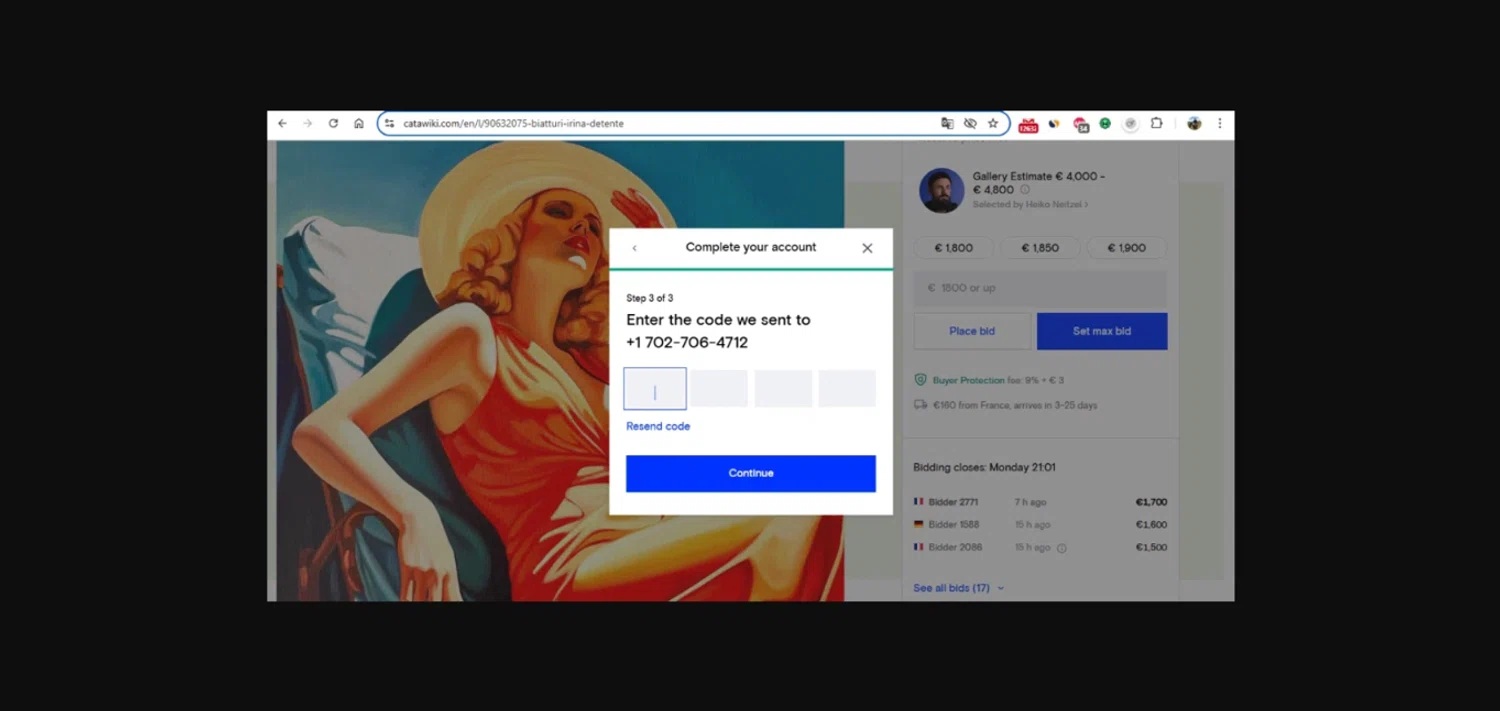 Catawiki promo code screenshot showing code THANKS applied at Catawiki checkout page. Uploaded by SimplyCodes community member gonzalodamole on Feb 27, 2025