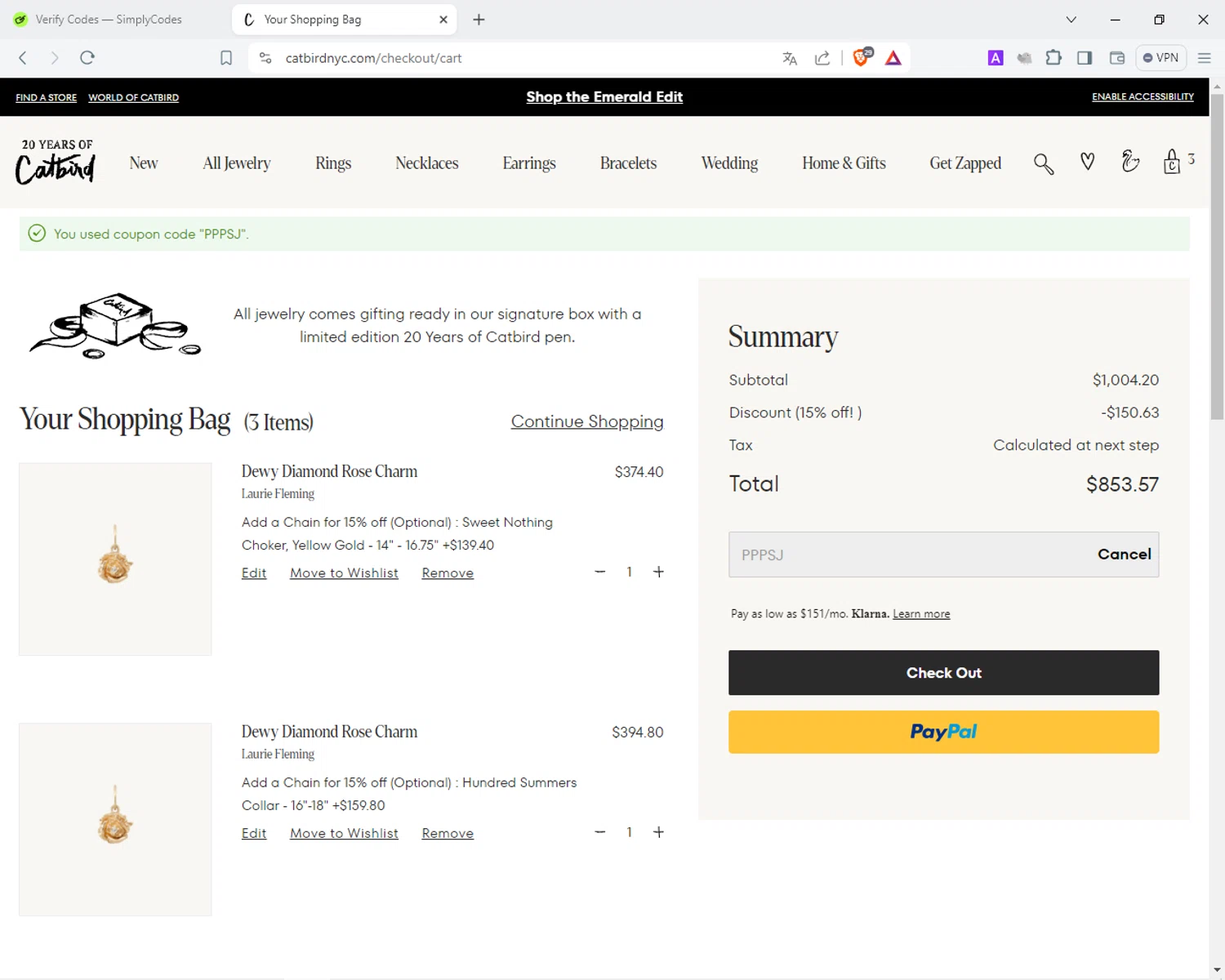 Catbird Discount Codes - 10% Off | December 2024