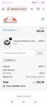 ADCU8 coupon verification screenshot