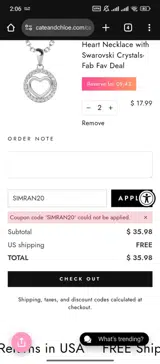 SIMRAN20 coupon verification screenshot
