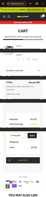 Caterpy20 coupon verification screenshot