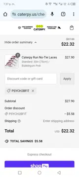 PSYCH2BFIT coupon verification screenshot