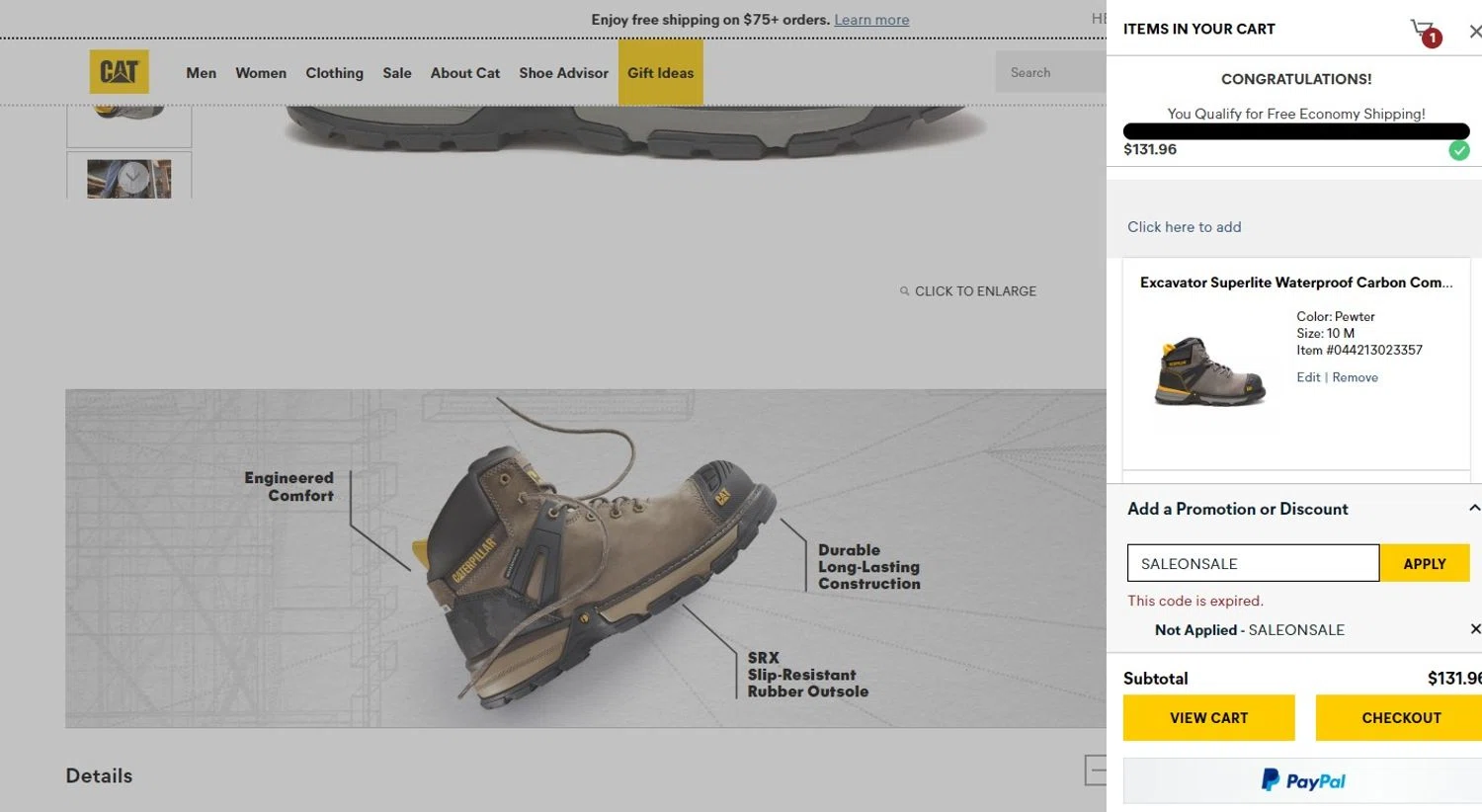 how to use Cat Footwear coupons