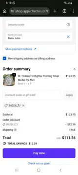 B62DLLTJ coupon verification screenshot