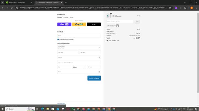 Cat Person checkout page showing Cat Person discount code box | Screenshot taken by SimplyCodes community member on Aug 17, 2024