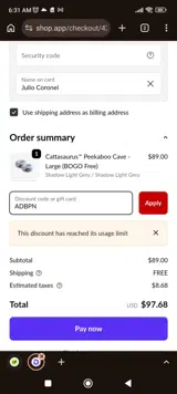 ADBPN coupon verification screenshot