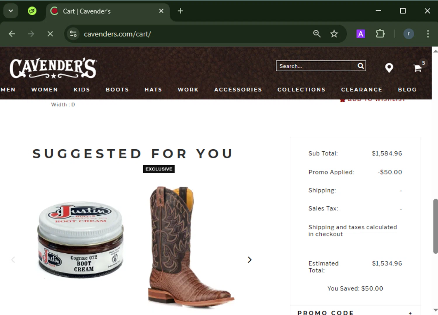 Cavenders promo code screenshot showing code TDT10 applied at Cavenders checkout page. Uploaded by SimplyCodes community member RamonAlexander on Mar 29, 2025
