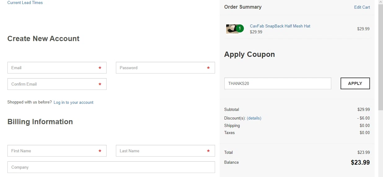 how to use CB Performance coupons