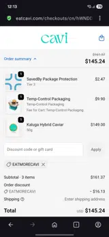 CAVI coupon verification screenshot