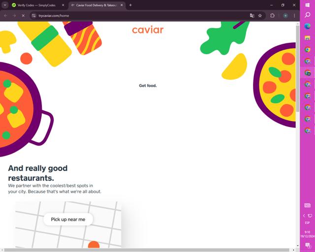 Caviar checkout page showing Caviar promo code box | Screenshot taken by SimplyCodes community member on Dec 19, 2024