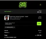 CavityColors coupon verification screenshot