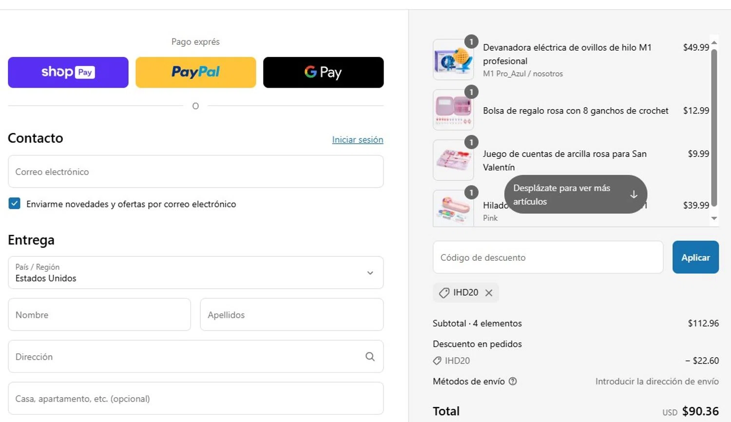 Caydo DIY promo code screenshot showing code IHD20 applied at Caydo DIY checkout page. Uploaded by SimplyCodes community member Olorinnnnn on Mar 21, 2025