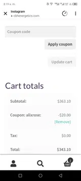 Alixrose coupon verification screenshot