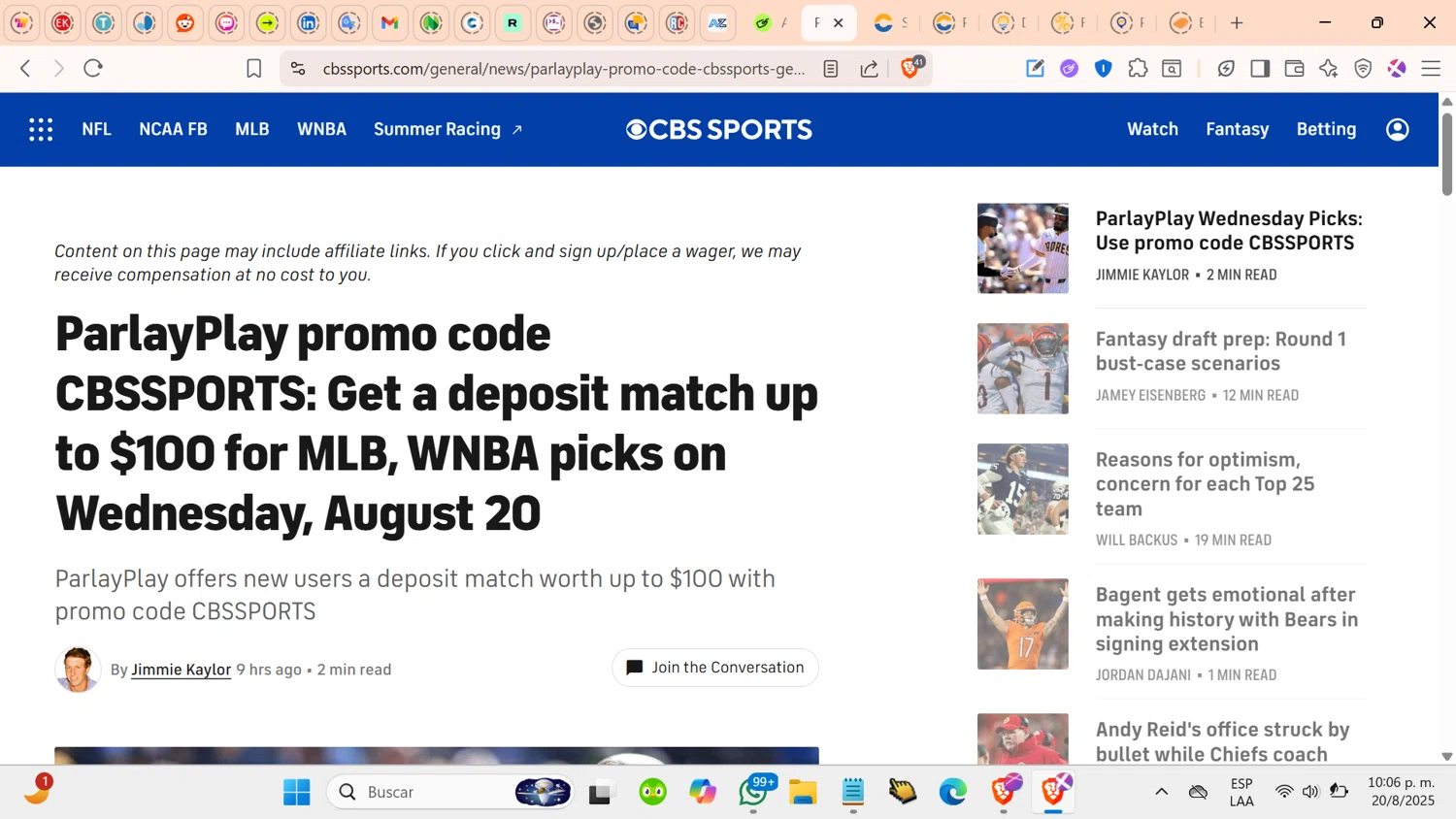 CBS Sports promo code screenshot showing code CBSSPRTS applied at CBS Sports checkout page. Uploaded by SimplyCodes community member cosita on Aug 21, 2025