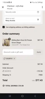 Door10 coupon verification screenshot