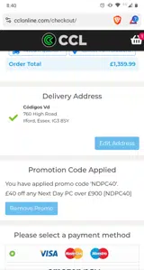 NDPC40 coupon verification screenshot
