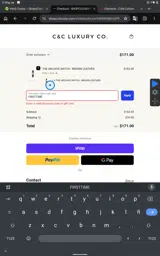FIRSTTIME coupon verification screenshot