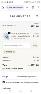 Aw2025 coupon verification screenshot
