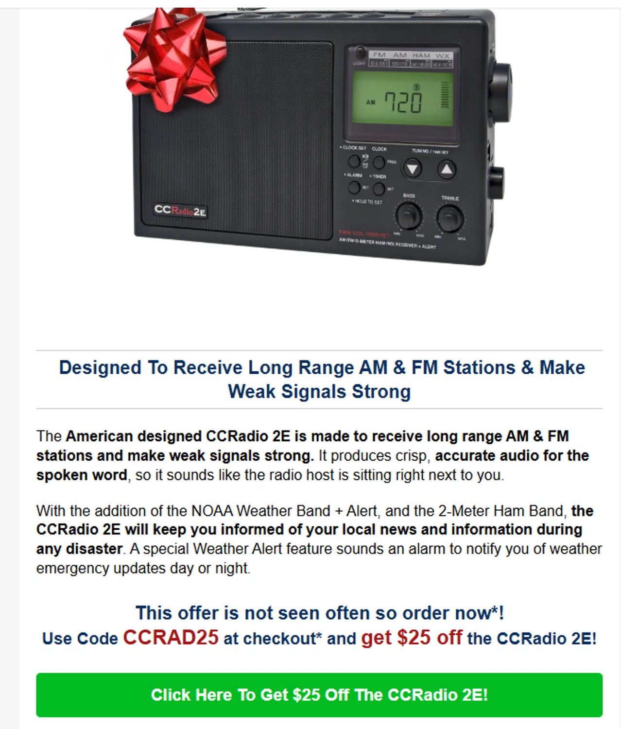 C.Crane promo code screenshot showing code CCRAD25 applied at C.Crane checkout page. Uploaded by SimplyCodes community member valeriaantonieta on Nov 24, 2025