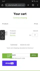 SAVE5 coupon verification screenshot