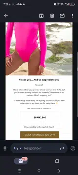 Sparkle40 coupon verification screenshot