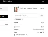 Celestia coupon verification screenshot