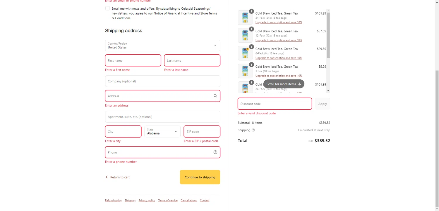 Celestial Seasonings promo code screenshot showing code SUMMER15 applied at Celestial Seasonings checkout page. Uploaded by SimplyCodes community member SilverChaser3269 on Jul 30, 2025