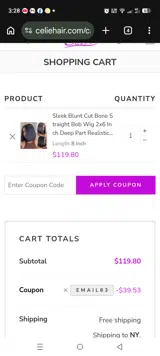 Email83 coupon verification screenshot