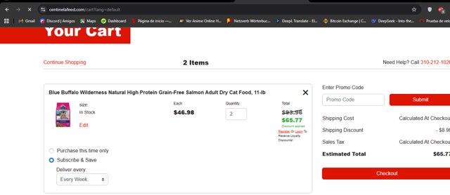 Centinela Feed checkout page showing Centinela Feed promo code box | Screenshot taken by SimplyCodes community member on Sep 2, 2025