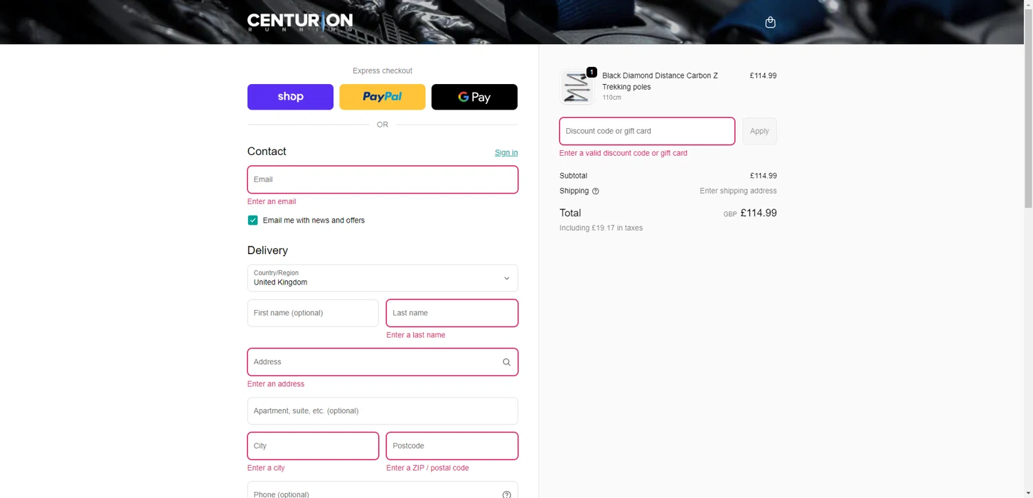 Centurion Running promo code screenshot showing code POLE15 applied at Centurion Running checkout page. Uploaded by SimplyCodes community member SilverPioneer1110 on Oct 10, 2025
