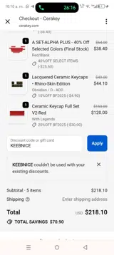 KEEBNICE coupon verification screenshot