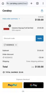 KEEBNICE coupon verification screenshot