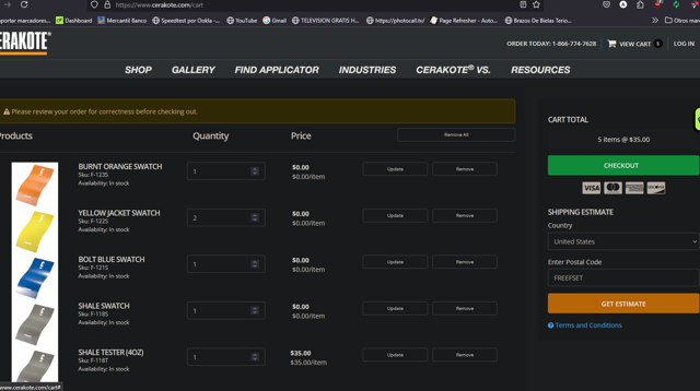Cerakote checkout page showing Cerakote promo code box | Screenshot taken by SimplyCodes community member on Apr 2, 2025