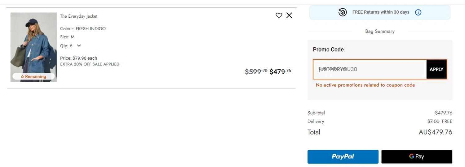 Ceres Life discount code screenshot showing code JUSTFORYOU30 applied at Ceres Life checkout page. Uploaded by SimplyCodes community member obito1234 on Oct 6, 2025