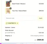 courtney10 coupon verification screenshot