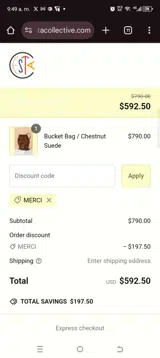 MERCI coupon verification screenshot