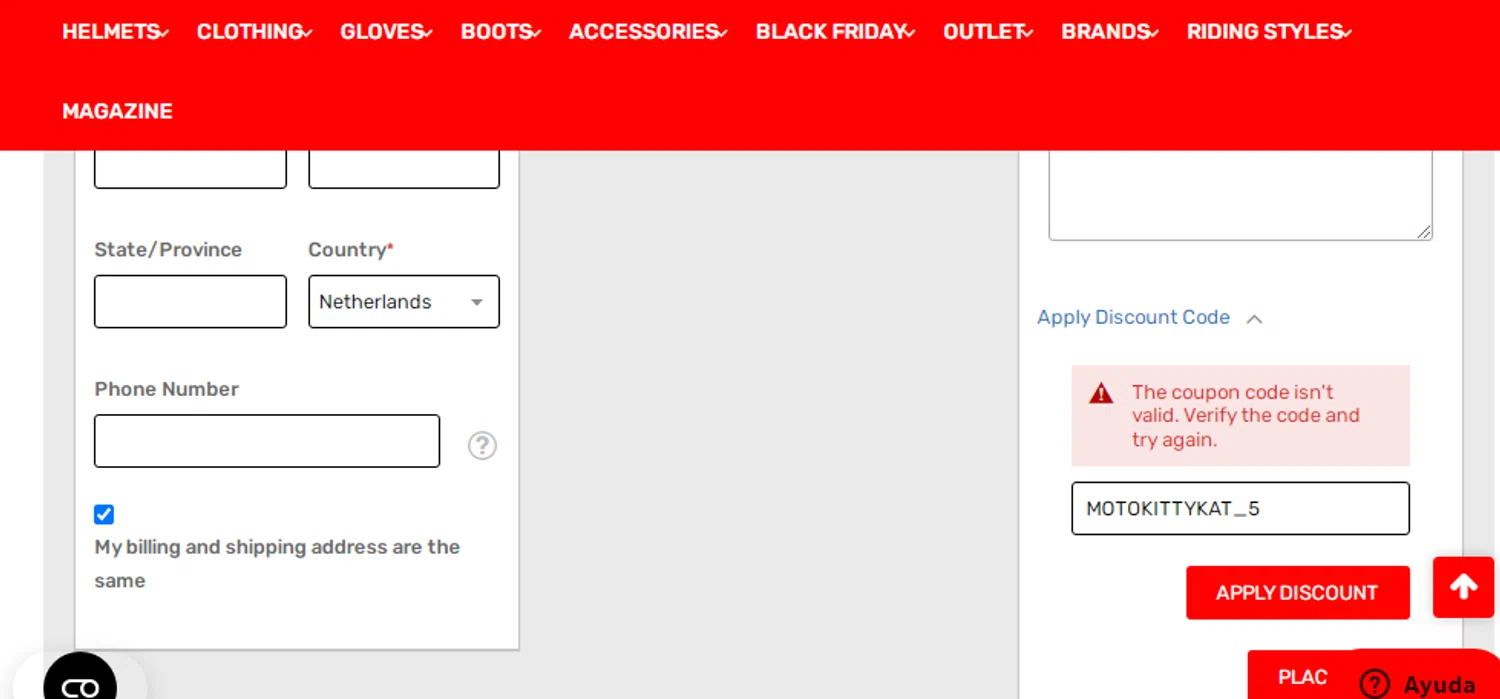 Champion Helmets discount code screenshot showing code MOTOKITTYKAT_5 applied at Champion Helmets checkout page. Uploaded by SimplyCodes community member CURTIS on Nov 4, 2025