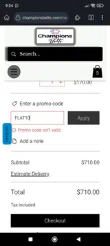 FLAT10 coupon verification screenshot