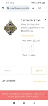 Champion's Choice Silver coupon verification screenshot